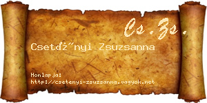 Csetényi Zsuzsanna névjegykártya