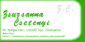 zsuzsanna csetenyi business card